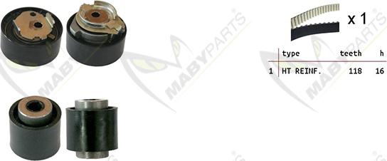 Mabyparts OBK010056 - Комплект ременя ГРМ autozip.com.ua