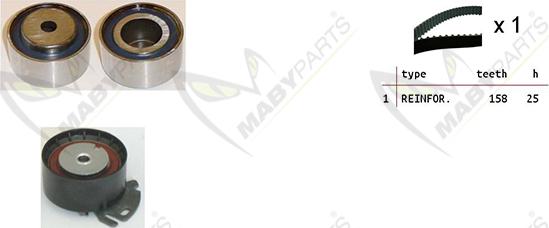 Mabyparts OBK010051 - Комплект ременя ГРМ autozip.com.ua