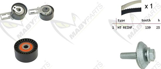 Mabyparts OBK010058 - Комплект ременя ГРМ autozip.com.ua