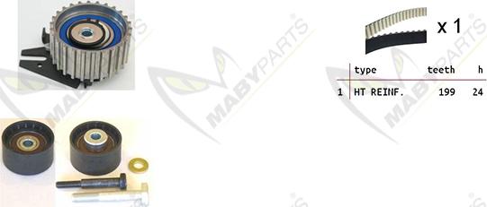 Mabyparts OBK010053 - Комплект ременя ГРМ autozip.com.ua