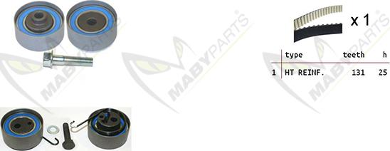 Mabyparts OBK010057 - Комплект ременя ГРМ autozip.com.ua