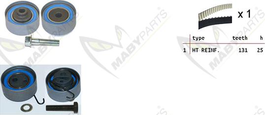 Mabyparts OBK010069 - Комплект ременя ГРМ autozip.com.ua