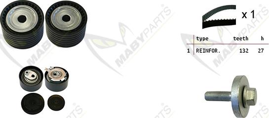 Mabyparts OBK010086 - Комплект ременя ГРМ autozip.com.ua