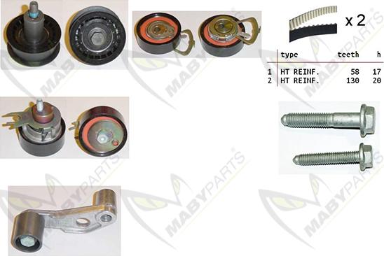 Mabyparts OBK010080 - Комплект ременя ГРМ autozip.com.ua