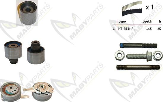 Mabyparts OBK010088 - Комплект ременя ГРМ autozip.com.ua