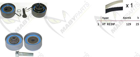 Mabyparts OBK010083 - Комплект ременя ГРМ autozip.com.ua