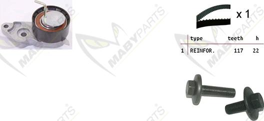 Mabyparts OBK010087 - Комплект ременя ГРМ autozip.com.ua