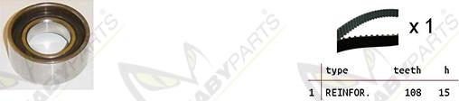Mabyparts OBK010076 - Комплект ременя ГРМ autozip.com.ua