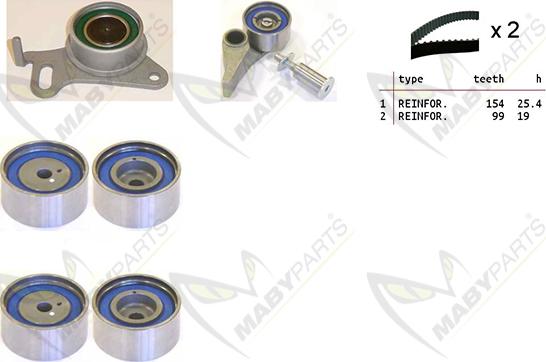 Mabyparts OBK010190 - Комплект ременя ГРМ autozip.com.ua