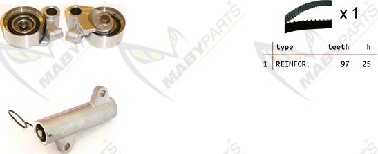 Mabyparts OBK010198 - Комплект ременя ГРМ autozip.com.ua