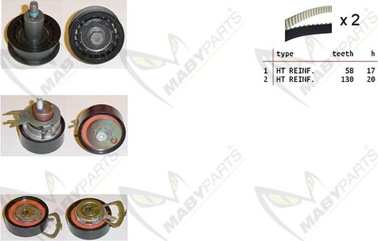 Mabyparts OBK010149 - Комплект ременя ГРМ autozip.com.ua