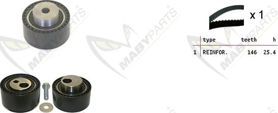 Mabyparts OBK010142 - Комплект ременя ГРМ autozip.com.ua