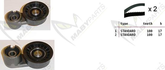 Mabyparts OBK010151 - Комплект ременя ГРМ autozip.com.ua