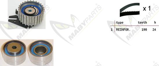 Mabyparts OBK010158 - Комплект ременя ГРМ autozip.com.ua