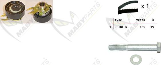 Mabyparts OBK010165 - Комплект ременя ГРМ autozip.com.ua