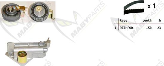 Mabyparts OBK010168 - Комплект ременя ГРМ autozip.com.ua