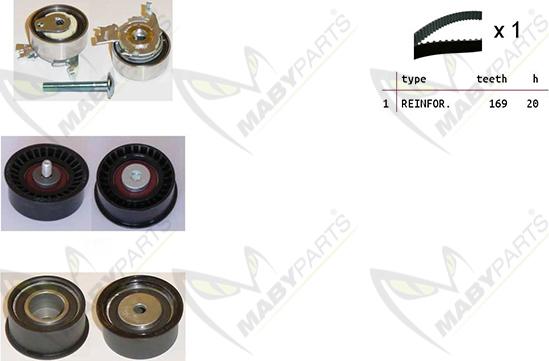 Mabyparts OBK010163 - Комплект ременя ГРМ autozip.com.ua