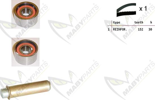 Mabyparts OBK010162 - Комплект ременя ГРМ autozip.com.ua