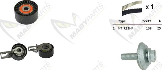 Mabyparts OBK010106 - Комплект ременя ГРМ autozip.com.ua