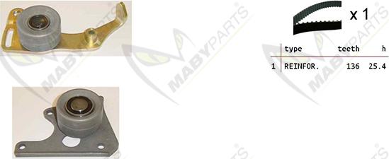 Mabyparts OBK010114 - Комплект ременя ГРМ autozip.com.ua