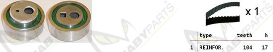 Mabyparts OBK010115 - Комплект ременя ГРМ autozip.com.ua