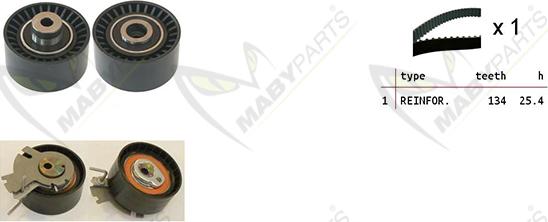 Mabyparts OBK010116 - Комплект ременя ГРМ autozip.com.ua