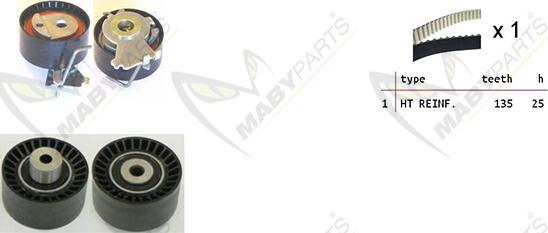 Mabyparts OBK010111 - Комплект ременя ГРМ autozip.com.ua