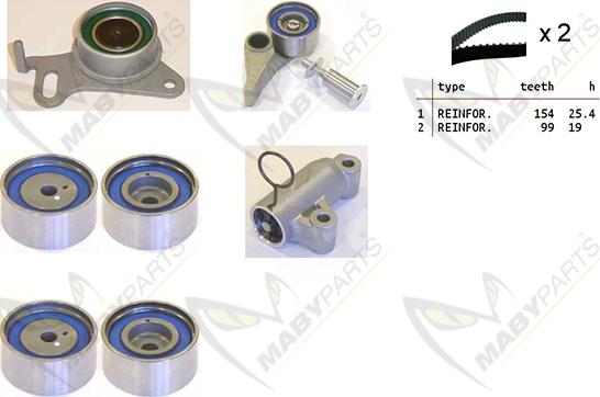 Mabyparts OBK010112 - Комплект ременя ГРМ autozip.com.ua