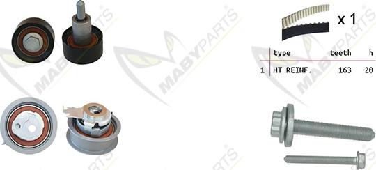 Mabyparts OBK010117 - Комплект ременя ГРМ autozip.com.ua