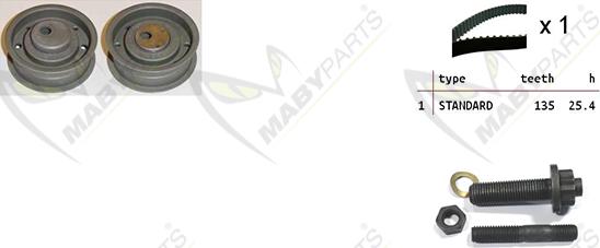 Mabyparts OBK010186 - Комплект ременя ГРМ autozip.com.ua