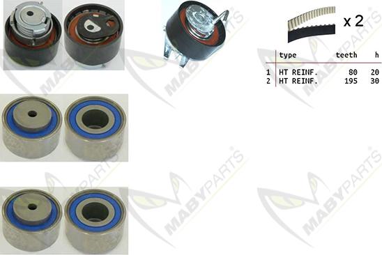 Mabyparts OBK010180 - Комплект ременя ГРМ autozip.com.ua