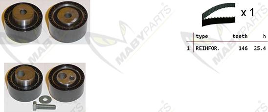 Mabyparts OBK010181 - Комплект ременя ГРМ autozip.com.ua