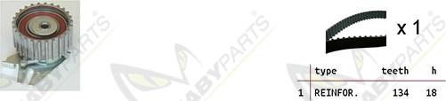 Mabyparts OBK010187 - Комплект ременя ГРМ autozip.com.ua