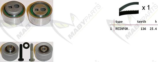 Mabyparts OBK010139 - Комплект ременя ГРМ autozip.com.ua