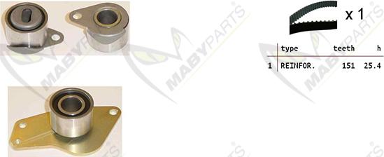 Mabyparts OBK010136 - Комплект ременя ГРМ autozip.com.ua