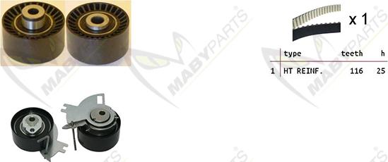 Mabyparts OBK010131 - Комплект ременя ГРМ autozip.com.ua