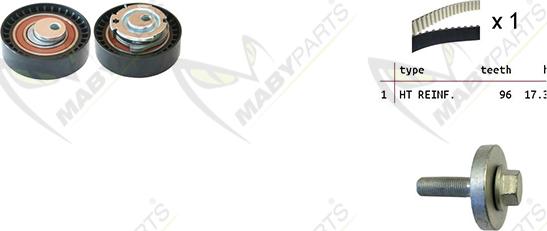 Mabyparts OBK010129 - Комплект ременя ГРМ autozip.com.ua