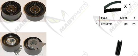Mabyparts OBK010120 - Комплект ременя ГРМ autozip.com.ua
