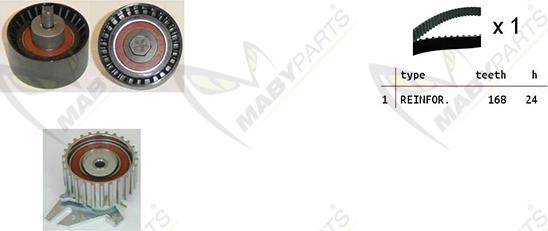 Mabyparts OBK010174 - Комплект ременя ГРМ autozip.com.ua