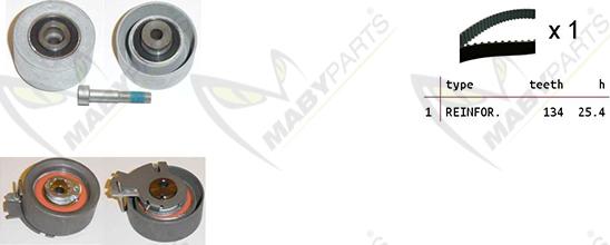 Mabyparts OBK010173 - Комплект ременя ГРМ autozip.com.ua