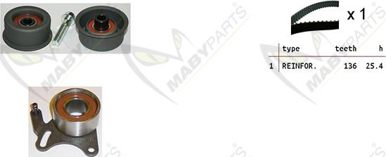 Mabyparts OBK010399 - Комплект ременя ГРМ autozip.com.ua