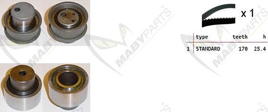 Mabyparts OBK010395 - Комплект ременя ГРМ autozip.com.ua