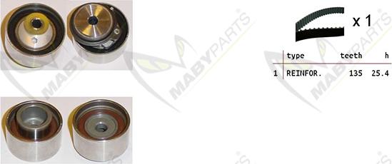 Mabyparts OBK010346 - Комплект ременя ГРМ autozip.com.ua