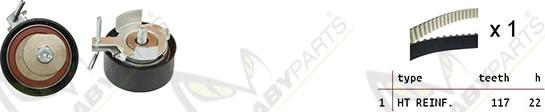 Mabyparts OBK010350 - Комплект ременя ГРМ autozip.com.ua