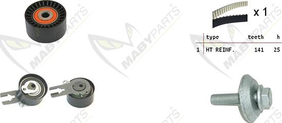 Mabyparts OBK010304 - Комплект ременя ГРМ autozip.com.ua