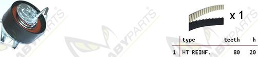 Mabyparts OBK010305 - Комплект ременя ГРМ autozip.com.ua