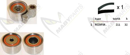 Mabyparts OBK010307 - Комплект ременя ГРМ autozip.com.ua