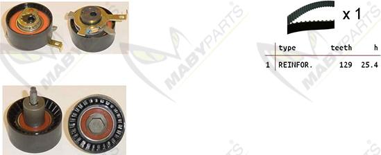 Mabyparts OBK010334 - Комплект ременя ГРМ autozip.com.ua