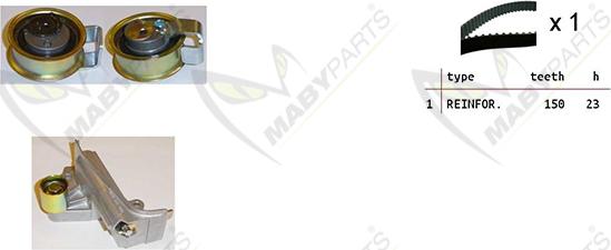 Mabyparts OBK010336 - Комплект ременя ГРМ autozip.com.ua