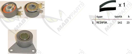 Mabyparts OBK010374 - Комплект ременя ГРМ autozip.com.ua